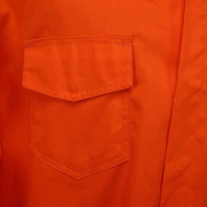 Chemise de travail en coton à manches longues orange haute visibilité pour hommes avec poches poitrine pour une tenue de sécurité - Product Image 6