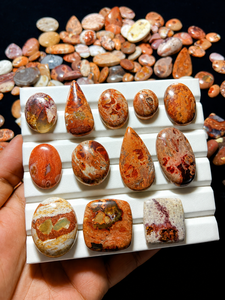 Opale de feu mexicaine naturelle en cabochon |   Opale de feu de qualité supérieure, pierre précieuse en vrac |   Pierre de bijouterie polie |   Fabricant en gros - Product Image 4