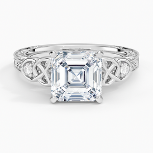 Bague BOJ 037 en argent 925, coupe Asscher, diamant celtique Aberdeen, 2 carats, couleur D, VVS1, moissanite certifiée GRA, vente à prix réduit - Product Image 2