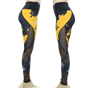 Leggings de Yoga de Cintura Alta con Estampado Completo y Panel de Malla, con Spandex y Nylon, Control de Abdomen, Elásticos en 4 Direcciones para Entrenamiento - Product Image 2