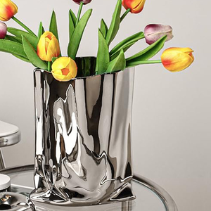 Designer Aluminium Flower <b>Vase</b> for Living Room Decoration, Bedroom Styling, Office Desk Decor, Floral Arrangement and Home Decor - Product Image 2