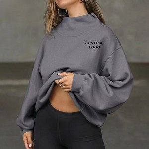Sudadera con Capucha de Forro Polar Personalizada para Mujer, Estilo Oversize, con Logotipo Bordado, Manga Larga, Ropa Casual de Invierno - Product Image 4