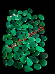 Cabochon de pierres précieuses en vrac en Onyx vert naturel poli mélange forme toutes tailles Cabochon de cristal pour la fabrication de pendentifs de bijoux - Product Image 3