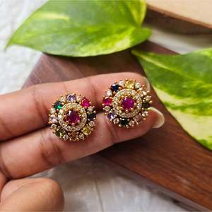 24K Gold Plated Stainless Steel Cute Number Stud Earrings - Product Image 2