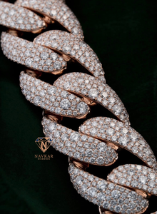 Best Selling Cuban Chain <b>Necklace</b> Moissanite Diamond 925 <b>Silver</b> VVS Round Cut Luxury Jewelry <b>for</b> <b>Men</b> Available At Export Price - Product Image 3