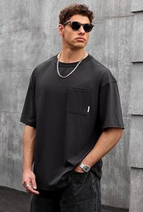 เสื้อยืดโอเวอร์ไซส์ผ้าฝ้ายแท้ 100% น้ำหนัก 220 กรัม พิมพ์ลายตามสั่งที่ไหล่ สไตล์ฮิปฮอป ไซส์พลัส ผ้าฝ้ายแท้ 100% ทรงบ็อกซี่ สำหรับผู้ชาย - Product Image 1