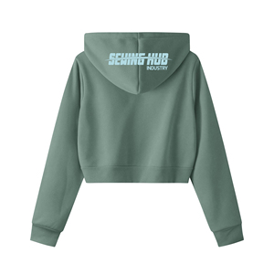 เสื้อฮู้ดครอปผู้หญิงสไตล์ลำลอง สตรีทแวร์ ทรงหลวม ระบายอากาศได้ดี เป็นมิตรกับสิ่งแวดล้อม ผลิตจากผ้าฝ้ายถักนุ่ม - Product Image 2