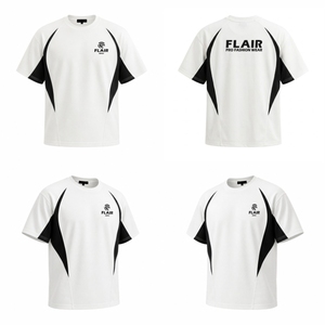 Custom White & <b>Black</b> Oversized Sports T-<b>Shirt</b> – Premium Polyester Performance Streetwear Tee for Men & Women - Product Image 1