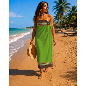 Serviettes de plage en coton rayé de qualité supérieure, séchage rapide, écologiques, pour la promotion de votre marque à bas prix. - Product Image 3
