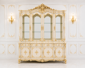 Muebles de Comedor Tallados de Estilo Palaciego, Juego de Mesa y Sillas de Comedor Premium, Compre un Moderno Mueble de Comedor Blanco y Dorado - Product Image 2