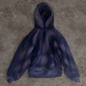 Sudadera con capucha unisex extragrande de algodón grueso, ecológica, con efecto deslavado al sol y lavado ácido, para hombre, OEM, venta al por mayor - Product Image 3