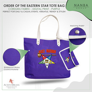 Sac fourre-tout violet de la Star d'Orient (OES) pour anciennes Matrones |   Sac fourre-tout imperméable personnalisé Eastern Star Maroon - Product Image 3