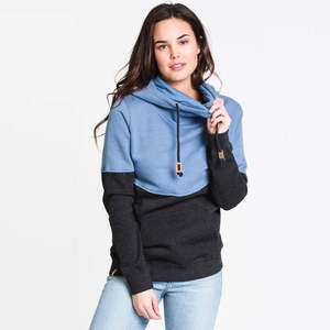 Sudaderas de Moda para Mujer, Sostenibles, 100% Algodón, Transpirables, con Capucha y Logotipo Frontal, para Invierno, en Dos Tonos - Product Image 4