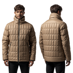 Veste matelassée unisexe personnalisée à capuche respirante avec col montant en toile, manteau d'hiver premium style urbain 300g avec poche avant - Product Image 1
