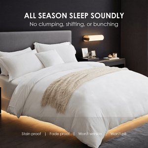 "4-Piece Oversized White Microfiber Duvet <b>Cover</b> Set with 2 Pillowcases for <b>Bed</b>" - Product Image 2