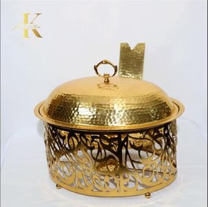 Moderno calentador de alimentos tipo buffet de latón con tapa y soporte, duradero para el hogar, hoteles, restaurantes e industria de la hostelería - Product Image 5