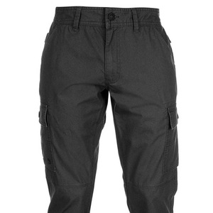 Pantalon cargo noir pour homme, taille haute, plusieurs poches, respirant, style workwear, coupe droite, en toile. - Product Image 2