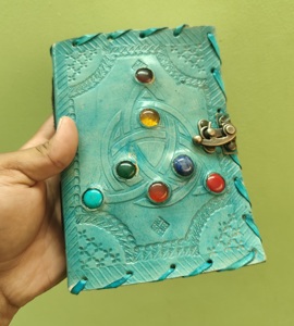 Tree of Life Vintage Leather Journal Handmade Old Look OLA Paper Notebook with Metal Lock – Spiritual Wiccan Diary - Product Image 6