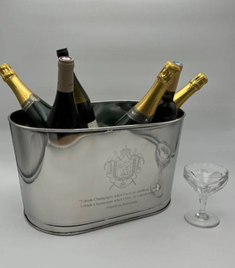 Cubo de Hielo de Acero Inoxidable al por Mayor, Acabado Plateado, Diseño Martillado Hecho a Mano, Enfriador Portátil para Cerveza y Vino, Regalo Empresarial - Product Image 1