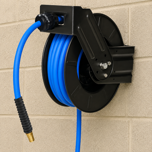 OEM ODM Steel Retractable Air Hose Reel <b>3</b>/8 in Auto Rewind Wall Mount Compressor Hose Blue Hybrid Air GAPGAR013 - Product Image 1