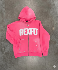 Sudaderas con capucha y sudaderas para hombre, personalizadas con pedrería, logotipos serigrafiados, ropa urbana al por mayor, sudaderas con capucha con cremallera efecto desgastado, las más vendidas - Product Image 1