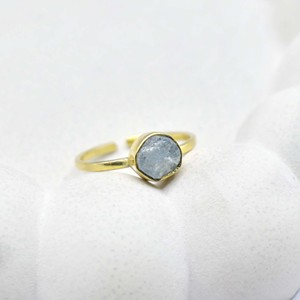 Raw Aquamarine Adjustable <b>Ring</b> <b>Gold</b> Plated Collet <b>Set</b> Natural Gemstone Handmade March Birthstone Statement <b>Ring</b> Gift for Women - Product Image 1
