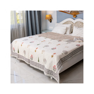 Nuevo borde gris elegante respetuoso con el medio ambiente bordado cama doble suave y cómodo Ideal para habitaciones de invitados de moda o espacios para niños - Product Image 2