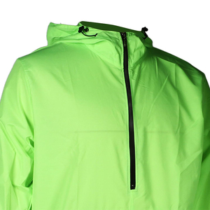 Men's Lightweight Waterproof <b>Running</b> <b>Jacket</b> <b>Reflective</b> Colour Breathable Quarter Zipper Pocket With Adjustable Drawstring - Product Image 4