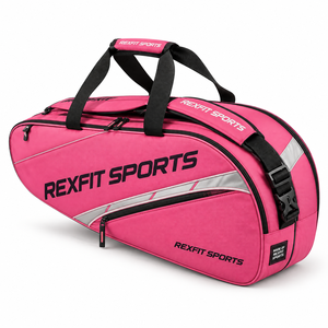 Sac de transport réglable pour raquettes de badminton, personnalisé pour l'entraînement, avec un grand espace de rangement et des compartiments zippés - Product Image 1