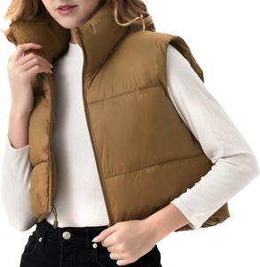 Logo personnalisé OEM sans manches printemps femmes Polyester bouffant coton hiver femmes manteau gilet veste bouffante - Product Image 6