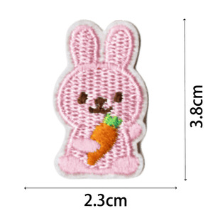 <b>Cute</b> Animal 3D Embroidered Iron-On Applique Patch Set with Flower & Heart Designs - Product Image 3
