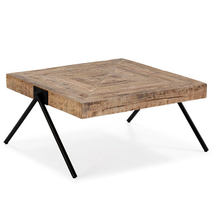 Table basse pliable en bois de style moderne du milieu du siècle, personnalisable, avec pieds en métal, meubles de salon faits à la main, garantie 1 an - Product Image 1
