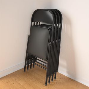 Silla Plegable Acolchada de Tela Negra de Lujo para Uso en Hoteles - Product Image 3