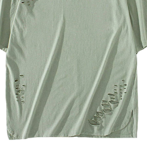 เสื้อยืดคอตตอนย้อมสีแบบวินเทจ หนัก 270 กรัม ทรงหลวม ไหล่ตก ผ้าฝ้าย 100% ซักแบบ Stone Washed สำหรับผู้ชาย - Product Image 3