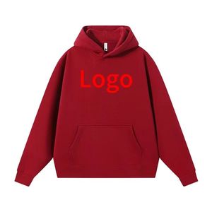 ออกแบบโลโก้ตามสั่ง เสื้อฮู้ดดี้ผู้ชายคุณภาพดีสำหรับฤดูหนาว แบบสวมหัว มีฮู้ด ปักลาย OEM แขนยาว สีพื้น เสื้อโค้ทสำหรับกิจกรรมกลางแจ้ง - Product Image 3