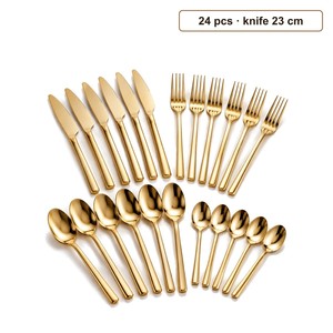ชุดช้อนส้อมสแตนเลสสีทอง 24 ชิ้น ขายส่ง |   ผิวเคลือบ PVD แบบกระจก - Product Image 1