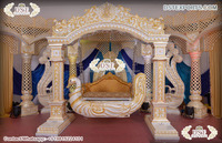 Thème chic mariage scène balançoire ensemble musulman Walima décor balançoire chaise ensemble décoré Sankheda balançoire siège pour mariage en gros UK
