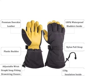 Gants de ski isolés en polyuréthane, imperméables, coupe-vent, avec fermeture à cordon, unisexes, pour le ski de fond et la randonnée en hiver - Product Image 5