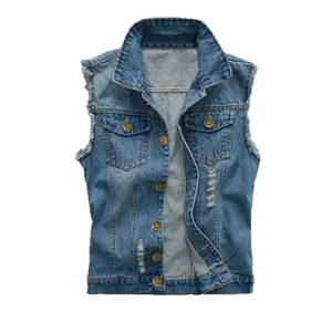 <b>Denim</b> Sleeveless <b>Jacket</b> <b>Men</b> Fashion Jean Vests Plus Size Waistcoat Cowboy Hip Hop Streetwear Clothing - Product Image 1