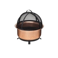 Brasero artisanal en cuivre, bol chauffant extérieur, centre de table en métal fait main, élégante décoration de patio pour résidences haut de gamme