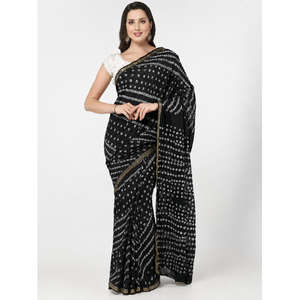Sari Bandhani Premium, sari indien traditionnel teint à la main, soie Gaji pure, vêtements ethniques pour femmes - Product Image 1