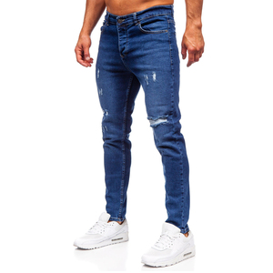 Vaqueros clásicos de corte ajustado para hombre, en tela de algodón elástica, con cintura media y diseño moderno de pierna estrecha. - Product Image 5