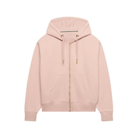 Sweater Hoodie Wanita Panjang Bermotif Kasual Oversize Warna Solid Berbahan Fleece dengan Ritsleting Depan dan Saku untuk Musim Gugur