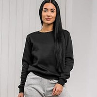 Sweat-shirt rose à col rond pour femme, coupe décontractée, uni, à manches longues, en molleton, confortable, style athleisure, pour la détente
