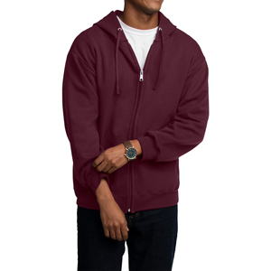 Sudadera con capucha extragrande para hombre, con cremallera completa, forro polar suave, corte holgado informal, ropa de invierno - Product Image 1