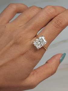 4.90 CT IGI Certified Lab Grown <b>Diamond</b> <b>Ring</b> 18K Gold Plated Women | Luxury Engagement Anniversary <b>Ring</b> | Bridal <b>Diamond</b> Jewelry - Product Image 2