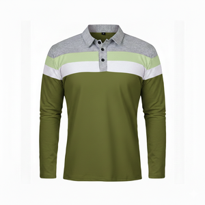 Polo de manga larga para hombre, de alta gama, con costuras impecables, estilo casual elegante, sublimado. - Product Image 4