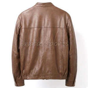 Veste en cuir pour homme grande taille, veste d'hiver, veste en cuir de motard, prix de gros - Product Image 2