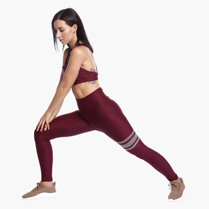 Leggings Deportivos de Mujer, Acanalados, Elásticos, para Yoga y Fitness, Compresión, Largos, con Rayas de Malla - Product Image 5