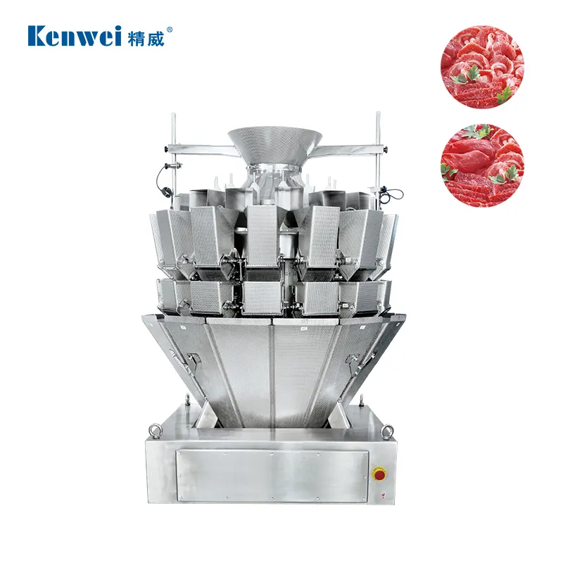 meat packaging machine screw feeding multihead combination weigher pork fish beef chicken packing machine